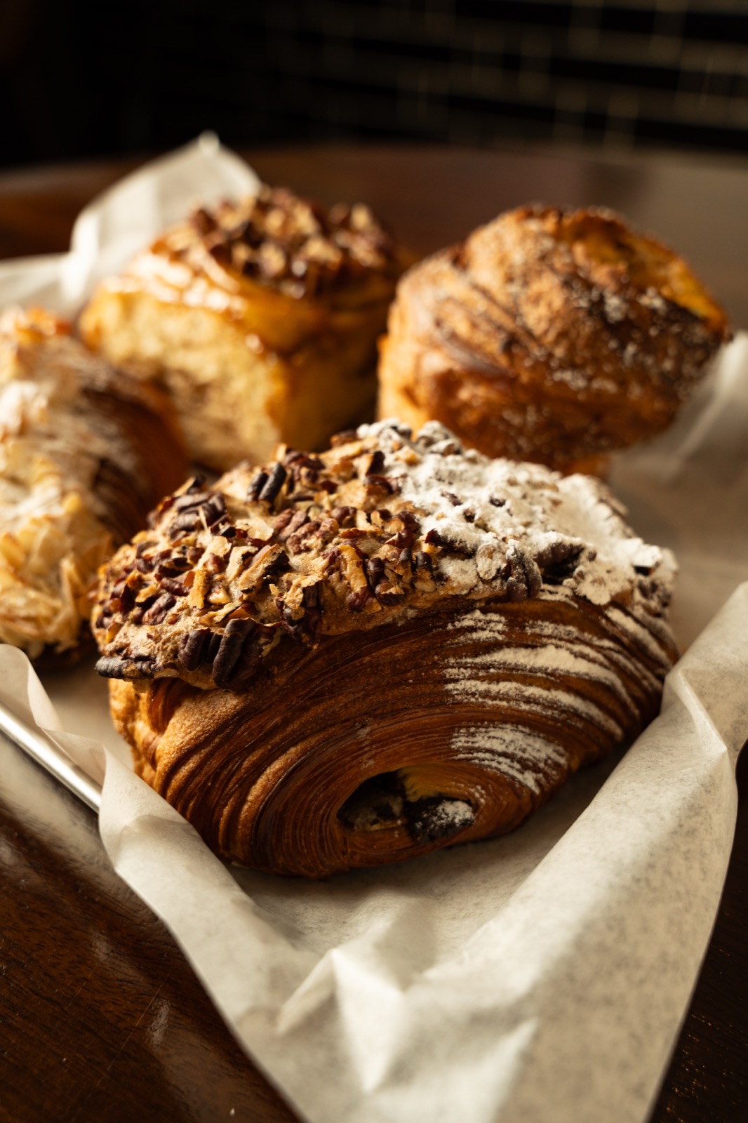 Freshly baked sourdough croissants at Bada Bing Bakehouse in Dubai Marina